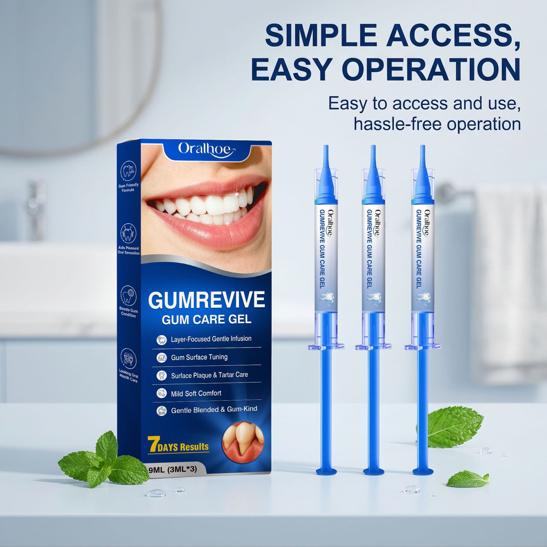 Oral Care Gel 3Pcs Gum Cleanin - Teeth Whitening Home Kit 评论和价格