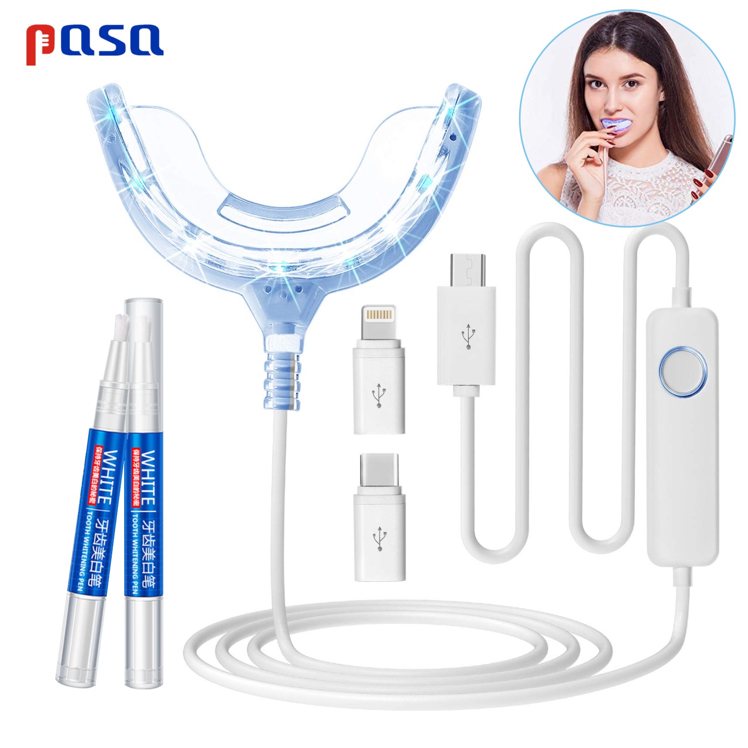 Portable LED Cold Blue Light S - Teeth Whitening Home Kit 评论和价格