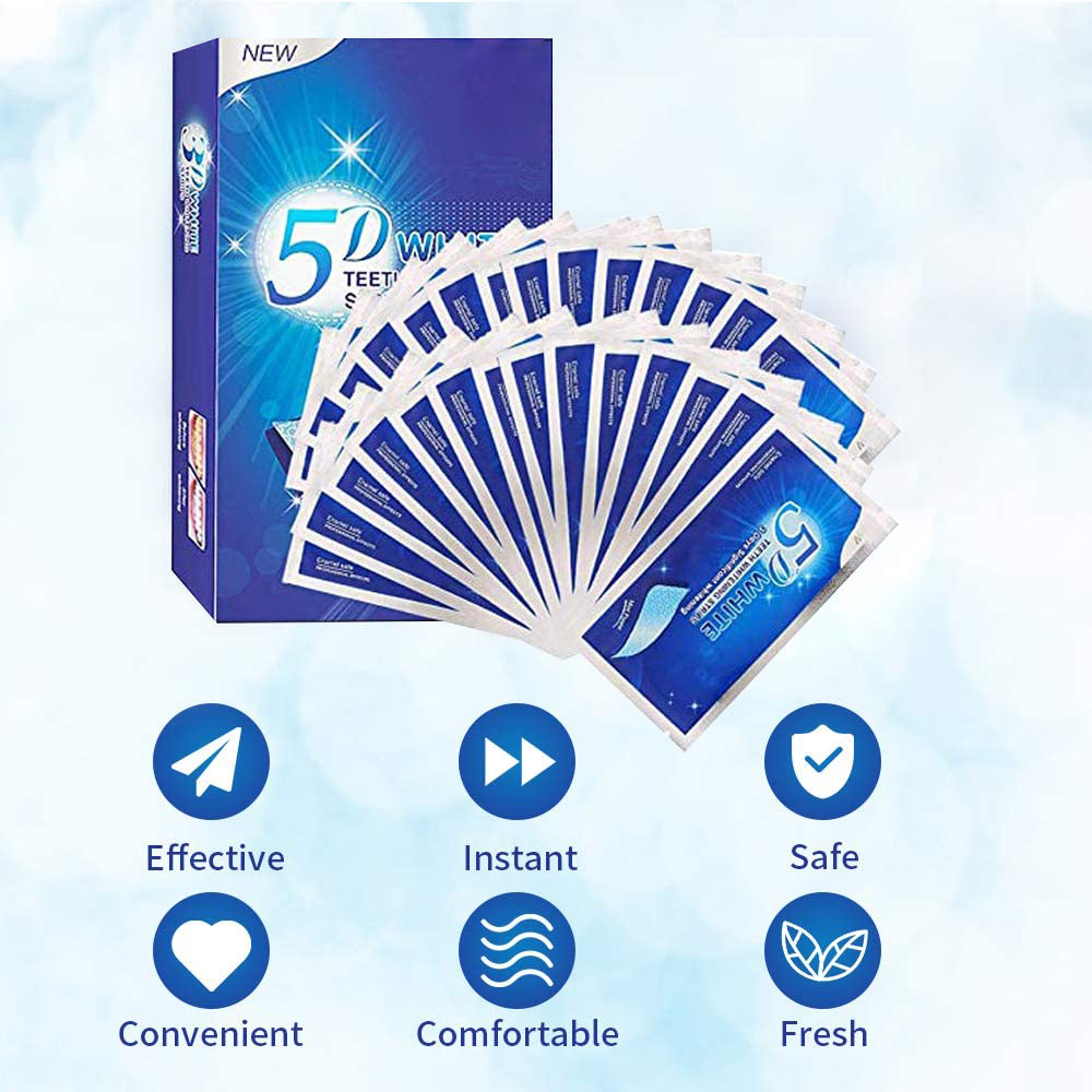 5D White Teeth Whitening Strip - Teeth Whitening Home Kit 评论和价格