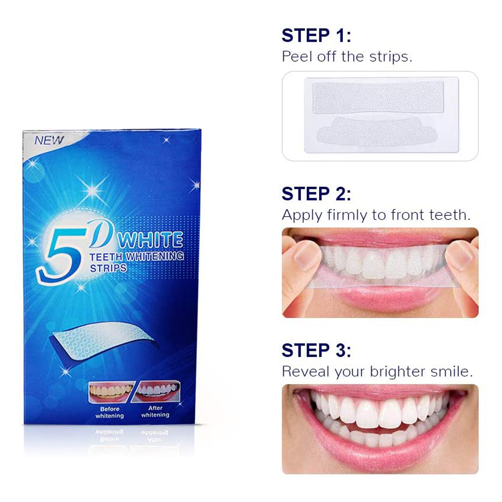 5D White Teeth Whitening Strip - Teeth Whitening Home Kit 评论和价格